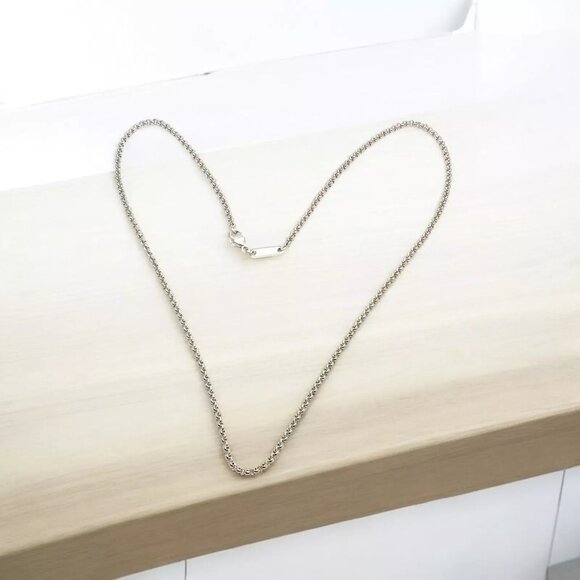 Authentic Chopard 18k White Gold Simple Chain Necklace 16.75" - Picture 2 of 7